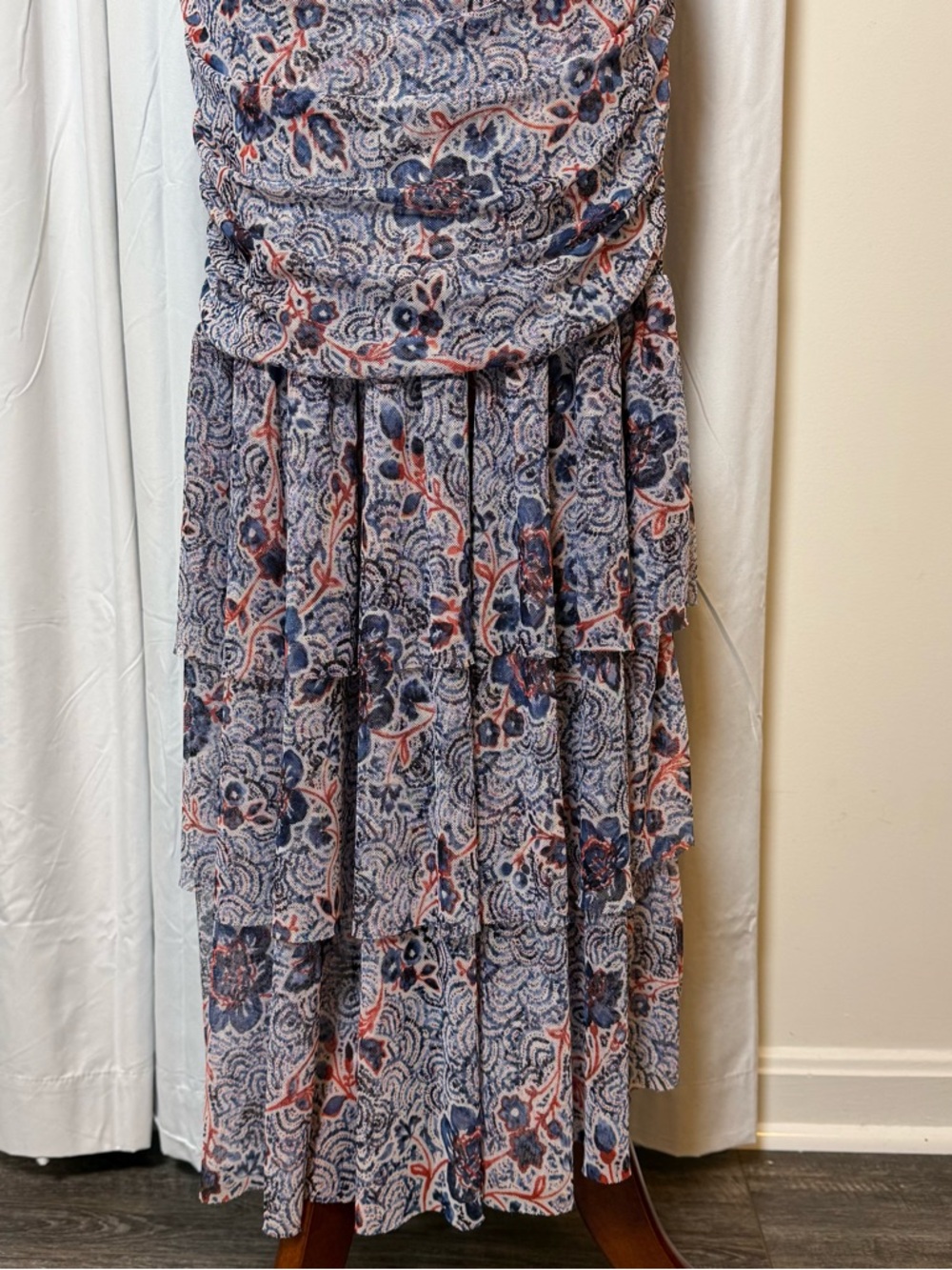 MISA Los Angeles Nicola Feathered Floral Halter Maxi Dress NWT Medium - Picture 11 of 13